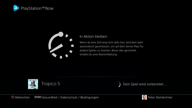 Wohl um Bandbreite zu sparen, werden Spiele irgendwann automatisch beendet. (Bild: Golem.de / Screenshot: Sony)